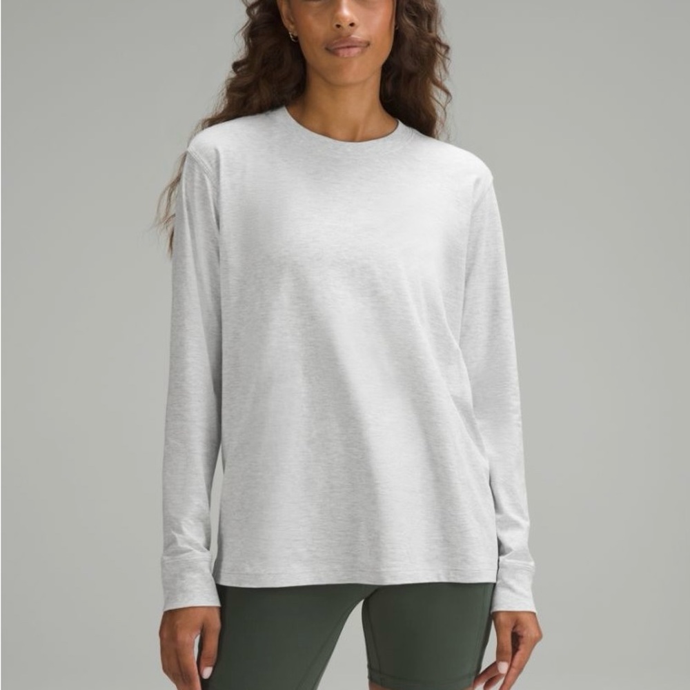 Lululemon Women's Grey Boat Neck Relaxed fit long sleeve